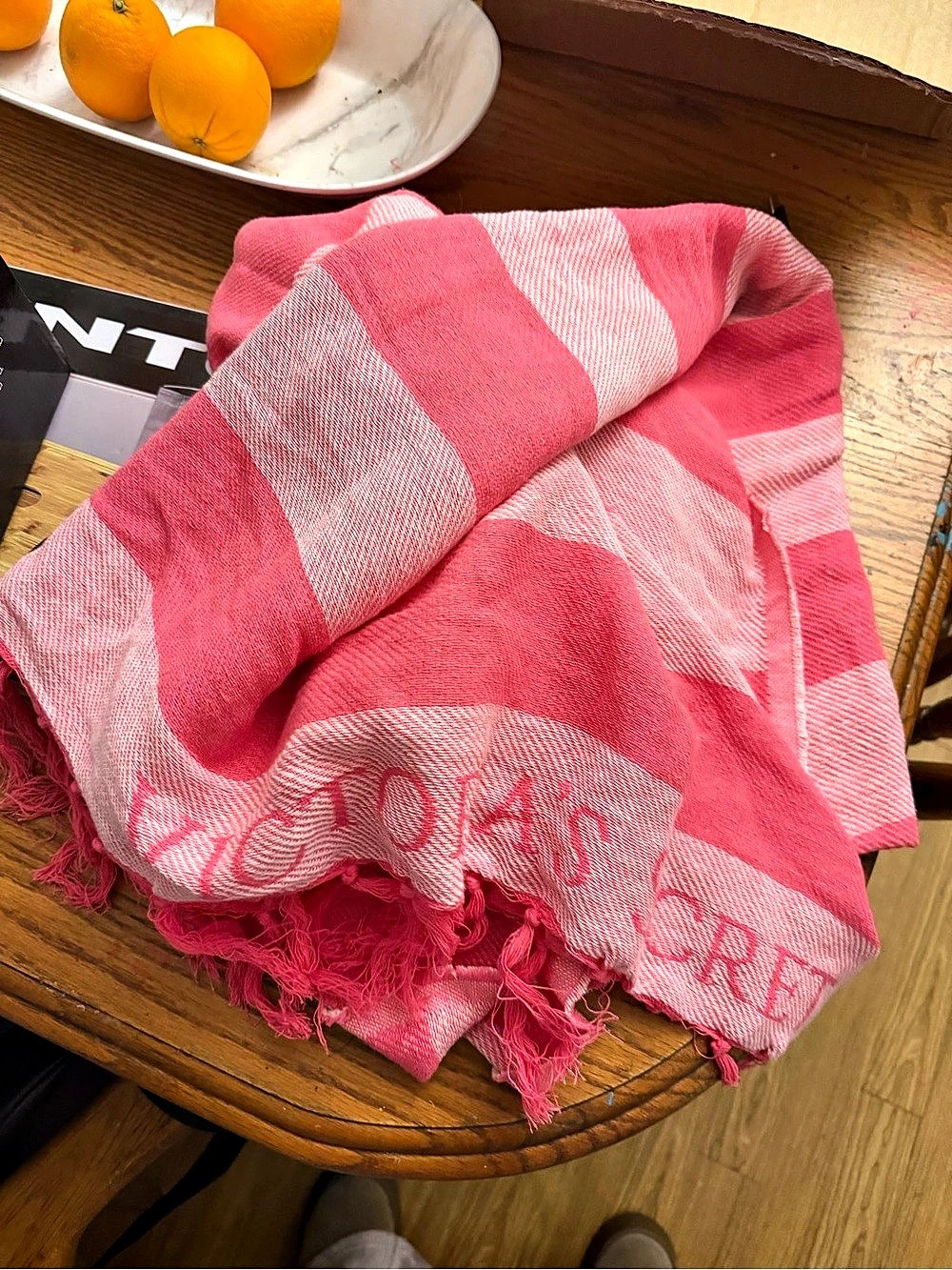 Victoria's Secret Heritage Stripe Fringe Beach Throw Blanket